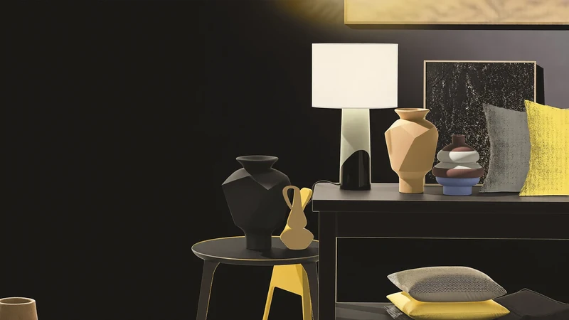 Ambiance nocturne de la collection de décoration Spens Cance, illustration générée.